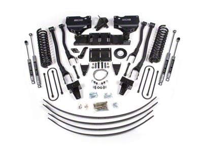 BDS 8-Inch 4-Link Suspension Lift Kit with Rear Lift Blocks and NX2 Nitro Shocks (19-25 4WD 6.7L RAM 3500 w/ 8-Bolt Indexing Ring & Factory Overload Spring w/o Air Ride)