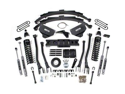 BDS 8-Inch 4-Link Suspension Lift Kit with Reaf Leaf Springs and NX2 Nitro Shocks (13-18 4WD 6.7L RAM 3500 w/ 8-Bolt Indexing Ring)