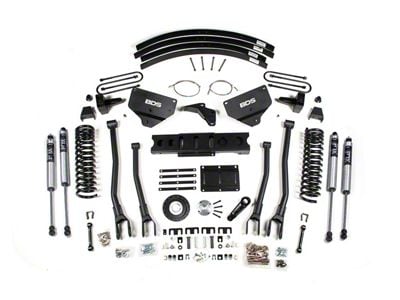 BDS 8-Inch 4-Link Suspension Lift Kit with 5-Inch Rear Lift Blocks, Add-a-Leaf and FOX 2.0 Performance Shocks (13-18 4WD 6.7L RAM 3500 w/ 8-Bolt Indexing Ring)