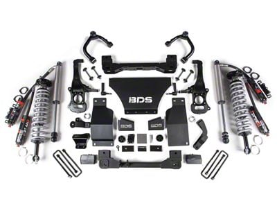 BDS 2.50-Inch Suspension Lift Kit with Rear Lift Blocks, FOX 2.5 Performance Elite Coil-Overs and FOX 2.5 Performance Elite Shocks (20-25 3.0L Duramax Sierra 1500 AT4 w/ Multi-Leaf Springs)