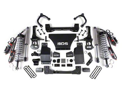 BDS 4-Inch Suspension Lift Kit with Rear Lift Blocks, FOX 2.5 Performance Elite Coil-Overs and FOX 2.5 Performance Elite Shocks (19-25 4WD 5.3L, 6.2L Sierra 1500 AT4 w/ Multi-Leaf Springs)