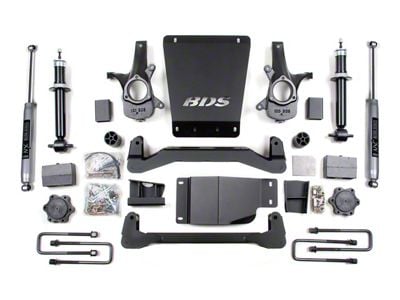 BDS 4-Inch Suspension Lift Kit with 5-Inch Rear Lift Blocks and NX2 Nitro Shocks (07-13 4WD Sierra 1500)