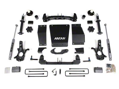 BDS 4-Inch Suspension Lift Kit with Rear Lift Blocks and NX2 Nitro Shocks (14-18 4WD Sierra 1500 w/ Stock Cast Aluminum or Stamped Steel Control Arms)