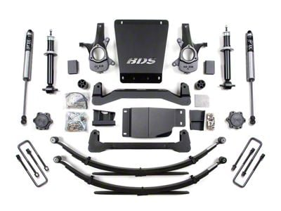 BDS 6-Inch Suspension Lift Kit with Reaf Leaf Springs and FOX 2.0 Performance Shocks (07-13 4WD Sierra 1500 Extended Cab, Crew Cab)