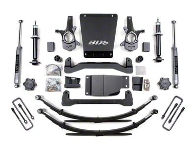 BDS 6-Inch Suspension Lift Kit with Reaf Leaf Springs and NX2 Nitro Shocks (07-13 4WD Sierra 1500 Extended Cab, Crew Cab)