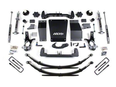 BDS 6-Inch Suspension Lift Kit with Rear Leaf Springs and NX2 Nitro Shocks (14-18 4WD Sierra 1500 w/ Stock Cast Aluminum or Stamped Steel Control Arms)