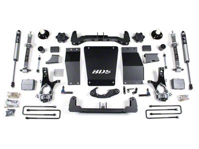 BDS 6-Inch Suspension Lift Kit with Rear Lift Blocks and FOX 2.0 Performance Shocks (14-18 4WD Sierra 1500 w/ Stock Cast Aluminum or Stamped Steel Control Arms)