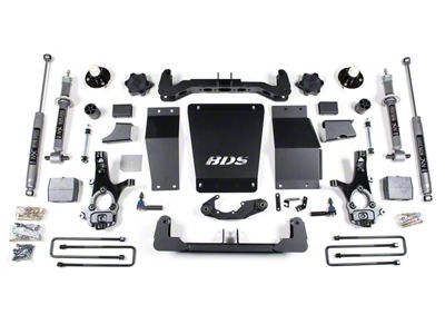 BDS 6-Inch Suspension Lift Kit with Rear Lift Blocks and FOX 2.0 Performance Shocks (14-18 4WD Sierra 1500 w/ Stock Cast Aluminum or Stamped Steel Control Arms)