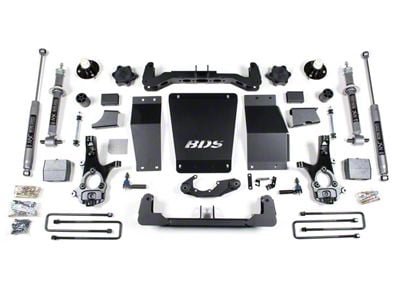 BDS 6-Inch Suspension Lift Kit with Rear Lift Blocks and NX2 Nitro Shocks (14-18 4WD Sierra 1500 w/ Stock Cast Steel Control Arms)