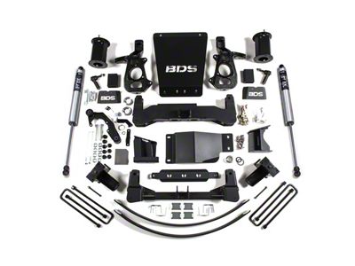 BDS 8-Inch Suspension Lift Kit and Rear Lift Blocks with FOX 2.0 Performance Shocks (14-18 4WD Sierra 1500 w/ Stock Cast Aluminum or Stamped Steel Control Arms, Excluding Denali)