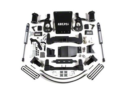 BDS 8-Inch Suspension Lift Kit and Rear Lift Blocks with FOX 2.0 Performance Shocks (14-18 4WD Sierra 1500 w/ Stock Cast Steel Control Arms, Excluding Denali)