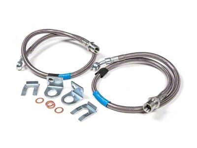 BDS Stainless Steel Braided Brake Line Kit for 6-Inch Lift; Front (07-18 Sierra 1500)