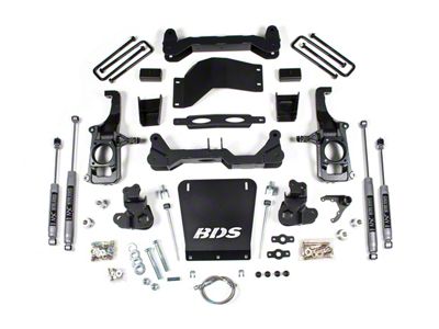 BDS 4.50-Inch Suspension Lift Kit with 3-Inch Rear Lift Blocks and NX2 Nitro Shocks (11-19 Sierra 2500 HD w/o Factory Overload Springs)