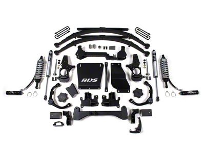 BDS 6.50-Inch Suspension Lift Kit with Rear Leaf Springs, FOX 2.5 DSC Coil-Overs and FOX 2.0 Performance Shocks (01-10 6.6L Duramax Sierra 2500 HD)