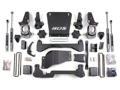 BDS 7-Inch Suspension Lift Kit with 5-Inch Rear Lift Blocks and NX2 Nitro Shocks (01-10 4WD Sierra 2500 HD w/ Narrow Track Knuckle)