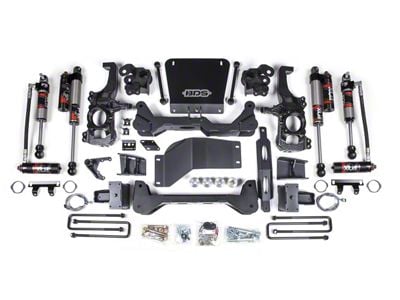 BDS 6.50-Inch Suspension Lift Kit with 6-Inch Rear Lift Blocks and FOX 2.5 Performance Elite Shocks (20-25 4WD Sierra 3500 HD w/o Factory Overload Springs)