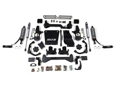 BDS 6.50-Inch Suspension Lift Kit with Rear Lift Blocks, FOX 2.5 DSC Coil-Overs and FOX 2.0 Performance Shocks (07-10 6.6L Duramax Sierra 3500 HD)