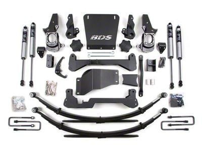 BDS 7-Inch Suspension Lift Kit with Reaf Leaf Springs and FOX 2.0 Performance Shocks (07-10 4WD Sierra 3500 HD w/ Narrow Track Knuckle)