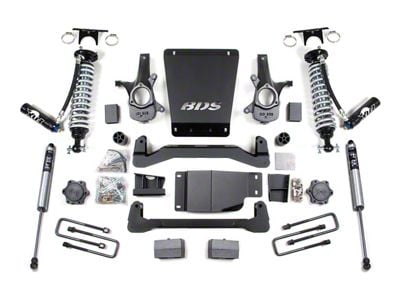 BDS 4-Inch Suspension Lift Kit with 5-Inch Rear Lift Blocks and FOX 2.5 DSC Coil-Overs and 2.0 Performance Shocks (07-13 4WD Silverado 1500)