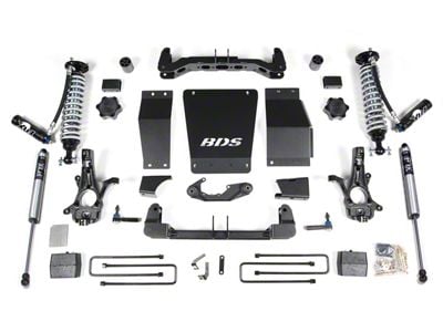 BDS 4-Inch Suspension Lift Kit with Rear Lift Blocks, FOX 2.5 DSC Coil-Overs and FOX 2.0 Performance Shocks (14-18 4WD Silverado 1500 w/ Stock Cast Steel Control Arms)