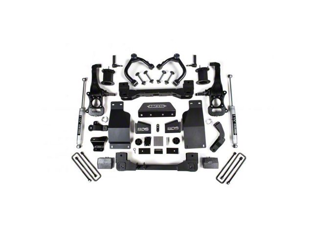 BDS 4-Inch Suspension Lift Kit with NX2 Shocks (19-24 4WD 3.0L Duramax Silverado 1500, Excluding Trail Boss)