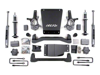 BDS 6-Inch Suspension Lift Kit with Rear Lift Blocks, Add-A-Leaf and NX2 Nitro Shocks (07-13 4WD Silverado 1500 Extended Cab, Crew Cab)