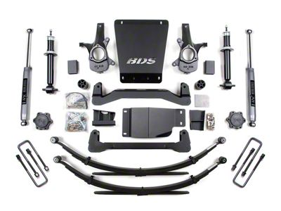 BDS 6-Inch Suspension Lift Kit with Reaf Leaf Springs and NX2 Nitro Shocks (07-13 4WD Silverado 1500 Extended Cab, Crew Cab)