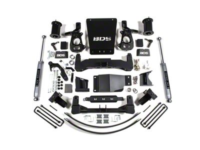 BDS 8-Inch Suspension Lift Kit with Rear Lift Blocks and NX2 Nitro Shocks (14-18 4WD Silverado 1500 w/ Stock Cast Aluminum or Stamped Steel Control Arms)