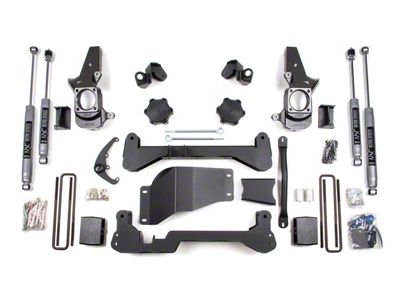 BDS 4.50-Inch Suspension Lift Kit with Rear Lift Blocks and NX2 Nitro Shocks (01-10 4WD Silverado 2500 HD w/ Narrow Track Knuckle)