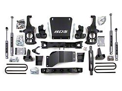 BDS 6.50-Inch High Clearance Suspension Lift Kit with 5-Inch Rear Lift Blocks and NX2 Nitro Shocks (11-19 Silverado 3500 HD SRW w/ Factory Overload Springs)