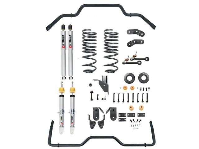 Belltech Lowering Kit with Street Performance Struts, Shocks and Anti-Sway Bars; 1 to 3-Inch Front / 4 to 5-Inch Rear (19-24 RAM 1500 w/o Air Ride, Excluding TRX)