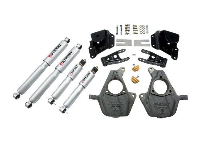 Belltech Lowering Kit with Street Performance Shocks; 2-Inch Front / 4-Inch Rear (99-00 2WD Silverado 1500 Regular Cab)