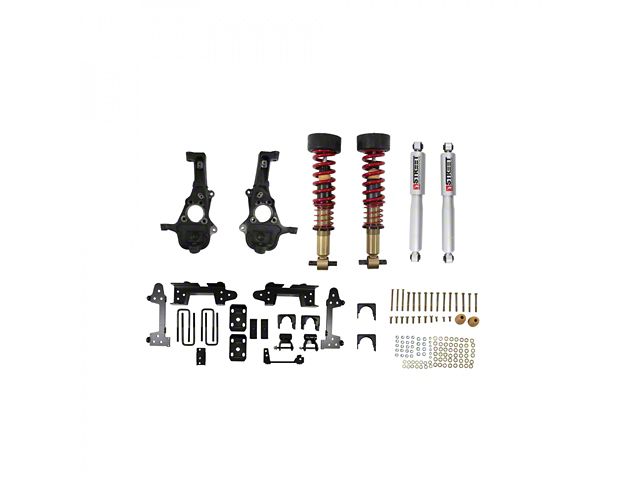 Belltech Performance Lowering Kit with Height Adjustable Front Coil-Overs; 2 to 4-Inch Front / 6-Inch Rear (19-21 4WD Silverado 1500 w/ 5.80-Foot Short Box)