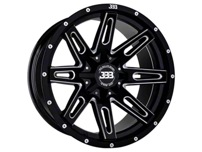 Big Baller Brand LB4 Gloss Black Milled 8-Lug Wheel; 18x9; 0mm Offset (07-10 Silverado 3500 HD SRW)