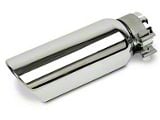 Angled Cut Rolled End Round Exhaust Tip; 4-Inch; Polished (Fits 2.75-Inch Tailpipe)