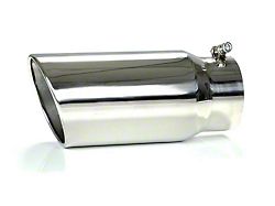 Angled Cut Rolled End Round Exhaust Tip; 6-Inch; Polished (Fits 5-Inch Tailpipe)