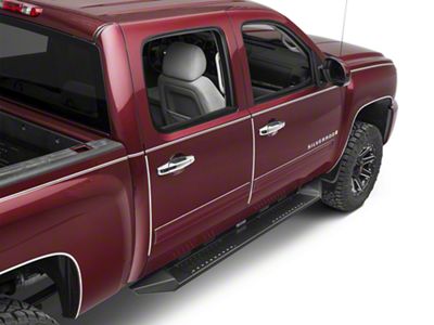 Armour Running Boards; Black (14-18 Silverado 1500 Crew Cab)