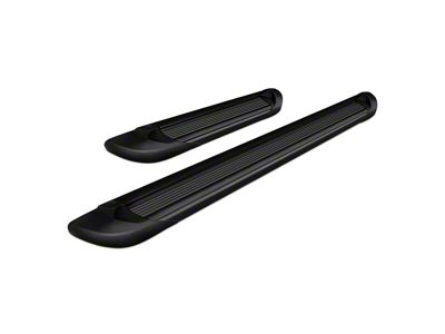 Running Boards; Black Aluminum; 6-Inch Stripe Step Pad (09-14 F-150 SuperCrew)