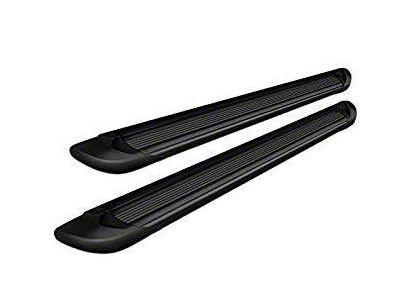 Running Boards; Black Aluminum; 6-Inch Stripe Step Pad (11-16 F-350 Super Duty SuperCab)