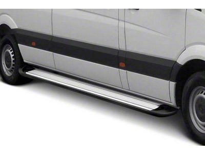 Running Boards; Silver Aluminum; 6-Inch Stripe Step Pad (11-16 F-350 Super Duty SuperCab)