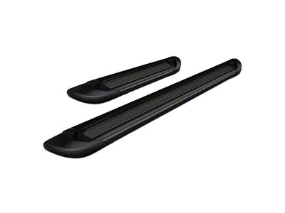 Running Boards; Black Aluminum; 6-Inch Stripe Step Pad (11-16 F-350 Super Duty SuperCrew)