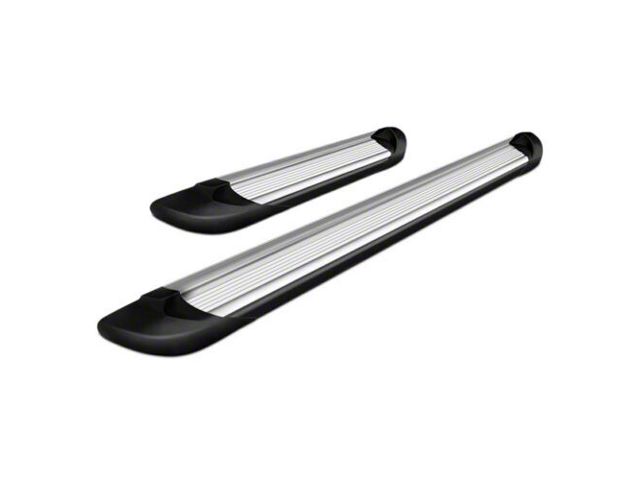 Running Boards; Silver Aluminum; 6-Inch Stripe Step Pad (11-16 F-350 Super Duty SuperCrew)