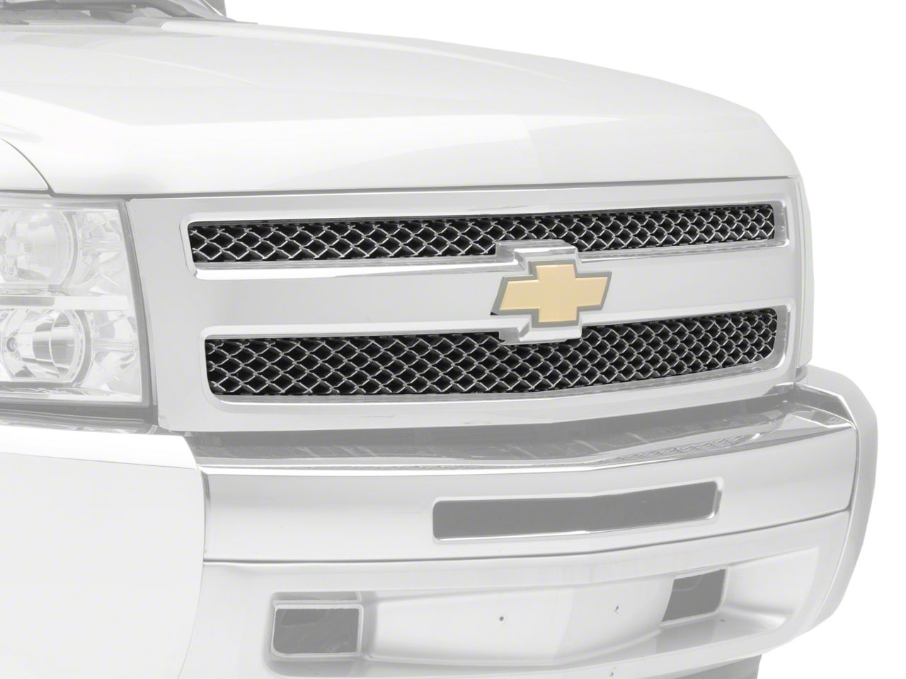 Silverado 1500 Mesh Upper Overlay Grille; Chrome (07-13 Silverado 1500 