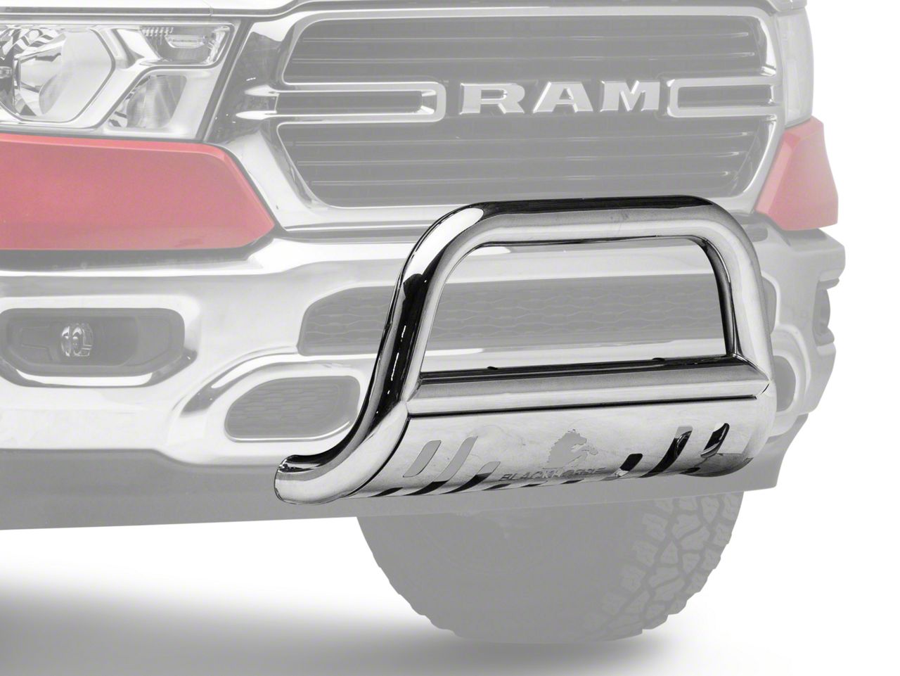 RAM 1500 Bull Bar with Skid Plate; Stainless Steel (19-24 RAM 1500 ...