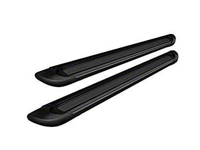 Running Boards; Black Aluminum; 6-Inch Stripe Step Pad (09-18 RAM 1500 Quad Cab)