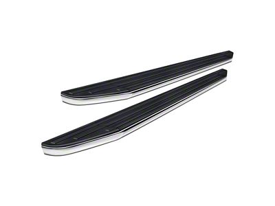 Running Boards; Black Aluminum; 5-Inch Step; Includes Diesel Models with DEF Tanks (19-24 Sierra 1500 Double Cab)