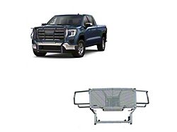 Rugged Grille Guard; Black Steel Modular; Includes 20-Inch Double LED Light Bar, Wiring Harness, Mounting Bracket and Hardware (20-23 Sierra 2500 HD)