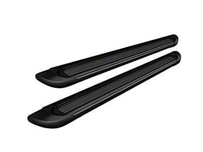 Running Boards; Black Aluminum; 6-Inch Stripe Step Pad (07-19 Sierra 3500 HD Extended/Double Cab)