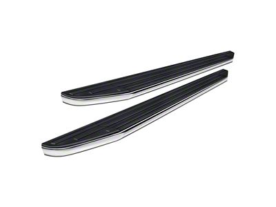 Running Boards; Black Aluminum; 5-Inch Step; Includes Diesel Models with DEF Tanks (19-24 Silverado 1500 Double Cab)