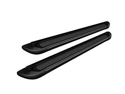 Running Boards; Black Aluminum; 6-Inch Stripe Step Pad (07-18 Silverado 1500 Extended/Double Cab)